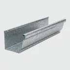 Galvanized steel K-style gutter.