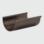 A half round gutter, seen from the end. The trough is a semicircle.